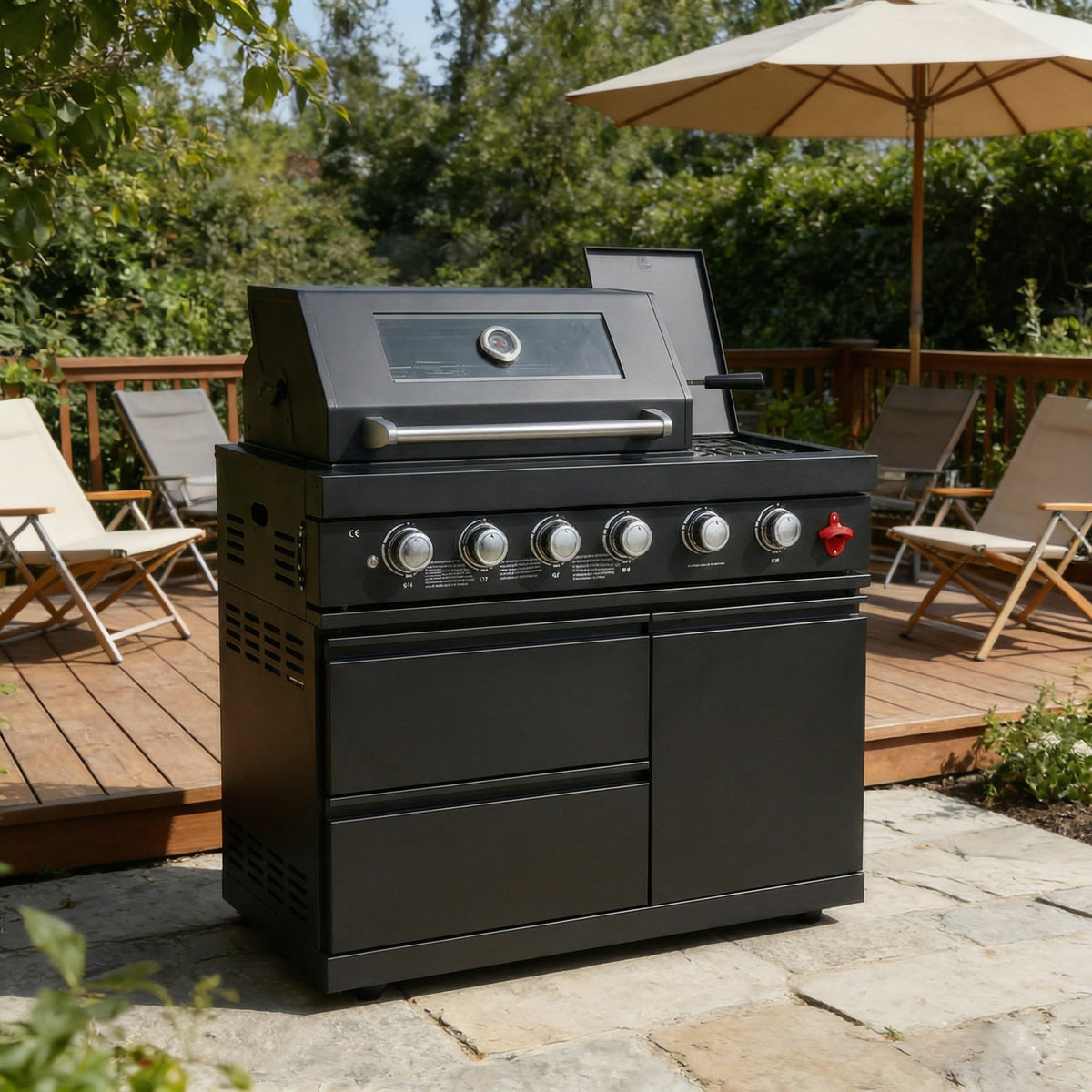 46-Inch Deluxe Stainless Steel Gas Outdoor Kitchen Barbecue Grill