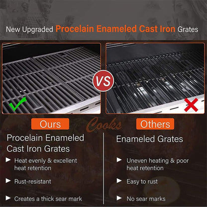 Large Outdoor 42K BTU BBQ Stainless Steel Propane Gas Grill With 4 Burners (SAK61283)